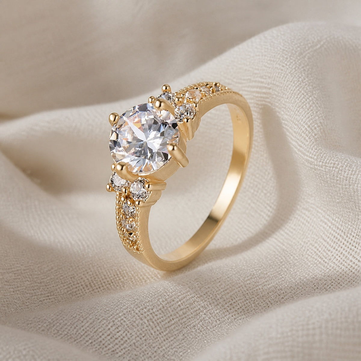 Vintage Filigree Three Stone Ring