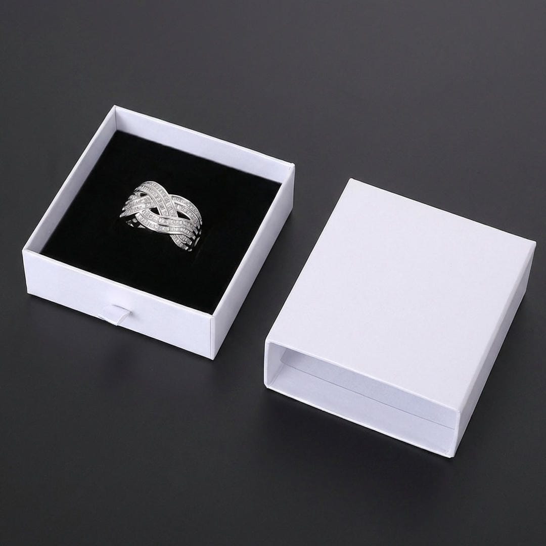 Wave Cross Zirconia Ring