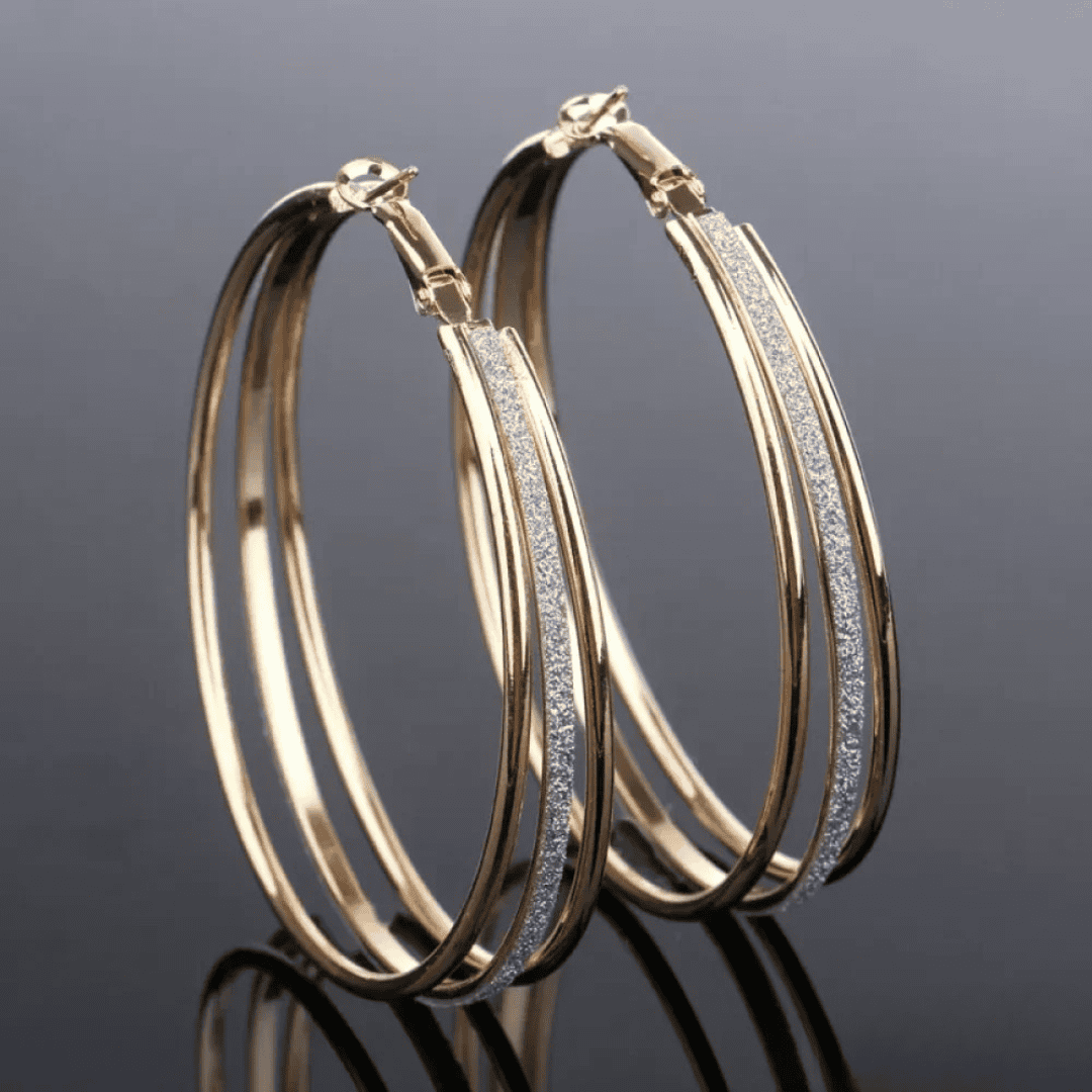 Retro Gold Hoop Earrings