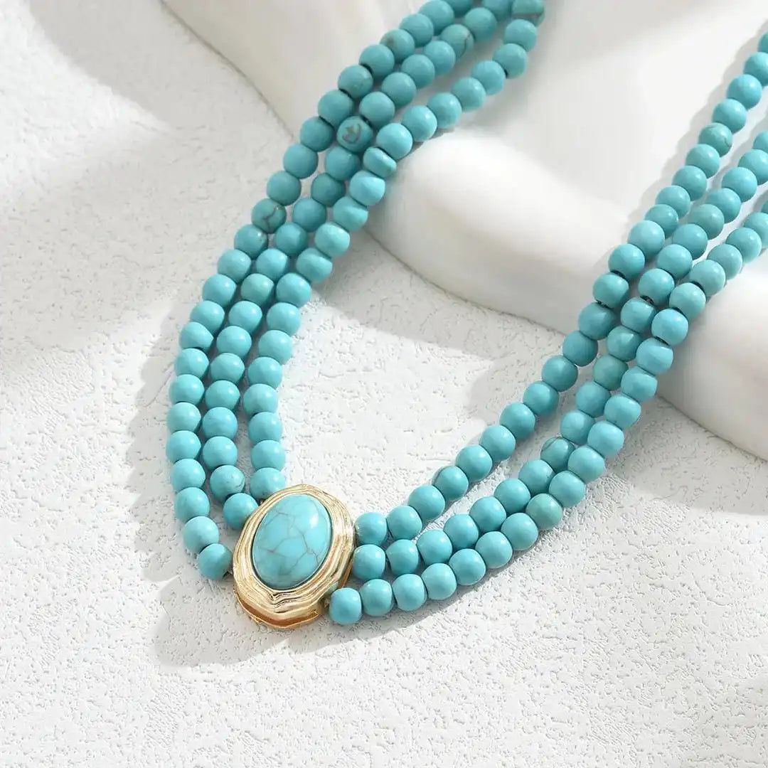 Elegant Vintage Turquoise Beaded Necklace