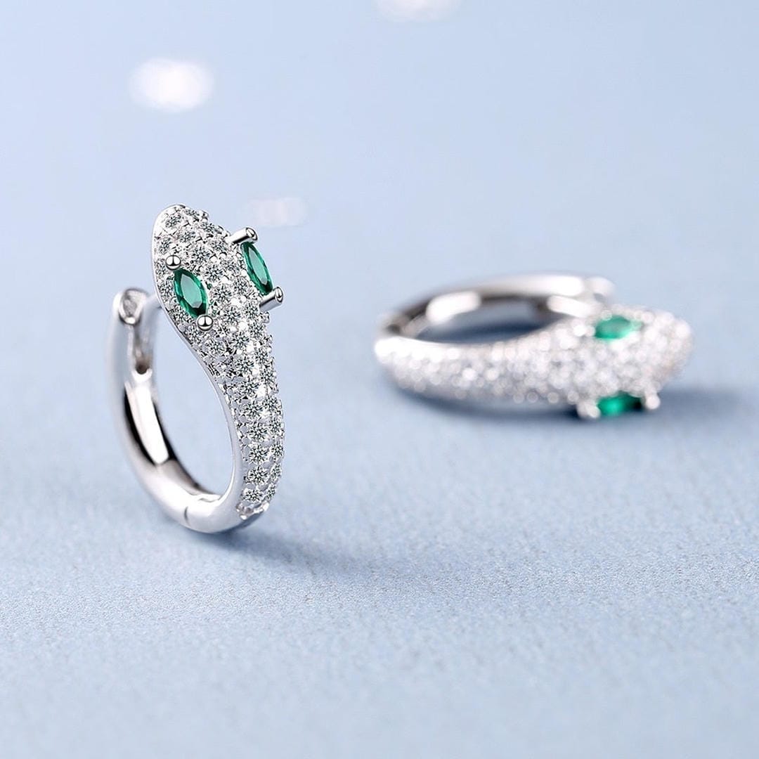 Sterling Silver Snake Earrings