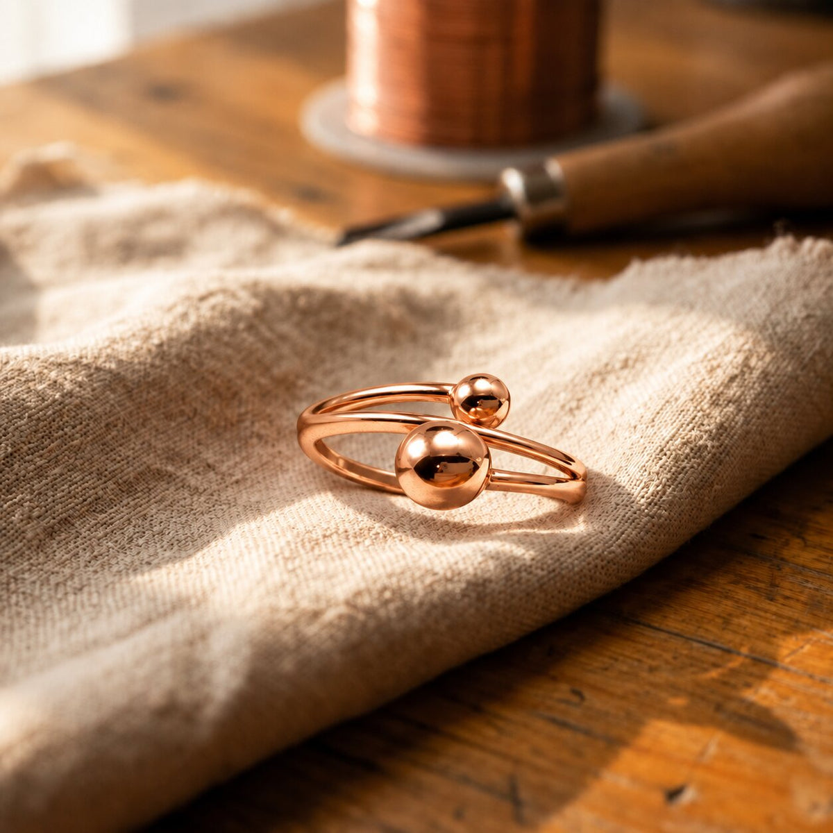 Copper Horizon Band Ring