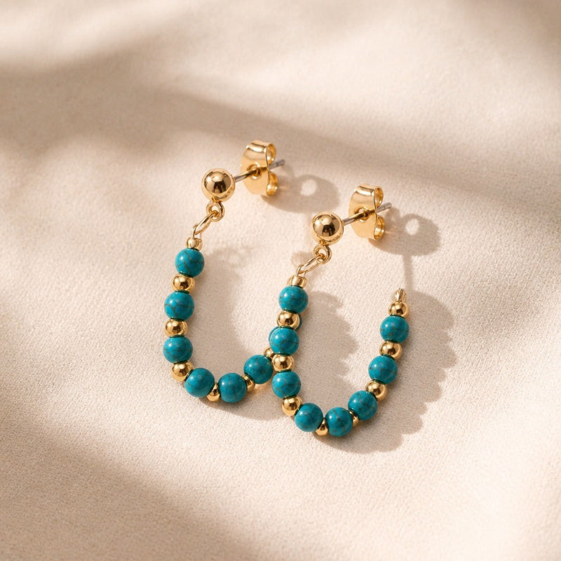 Majestic Turquoise Beaded Earrings