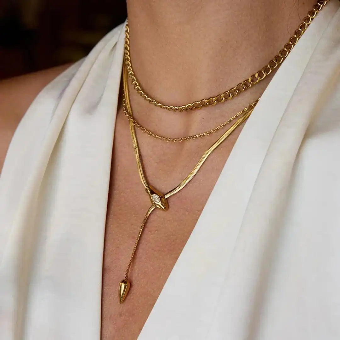 Vintage Gold Serpentine Necklace