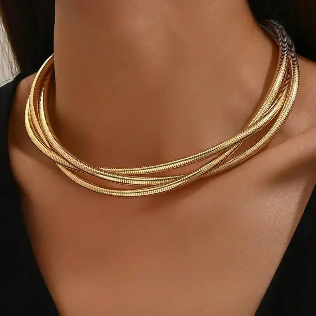 Three Layer Gold Necklace