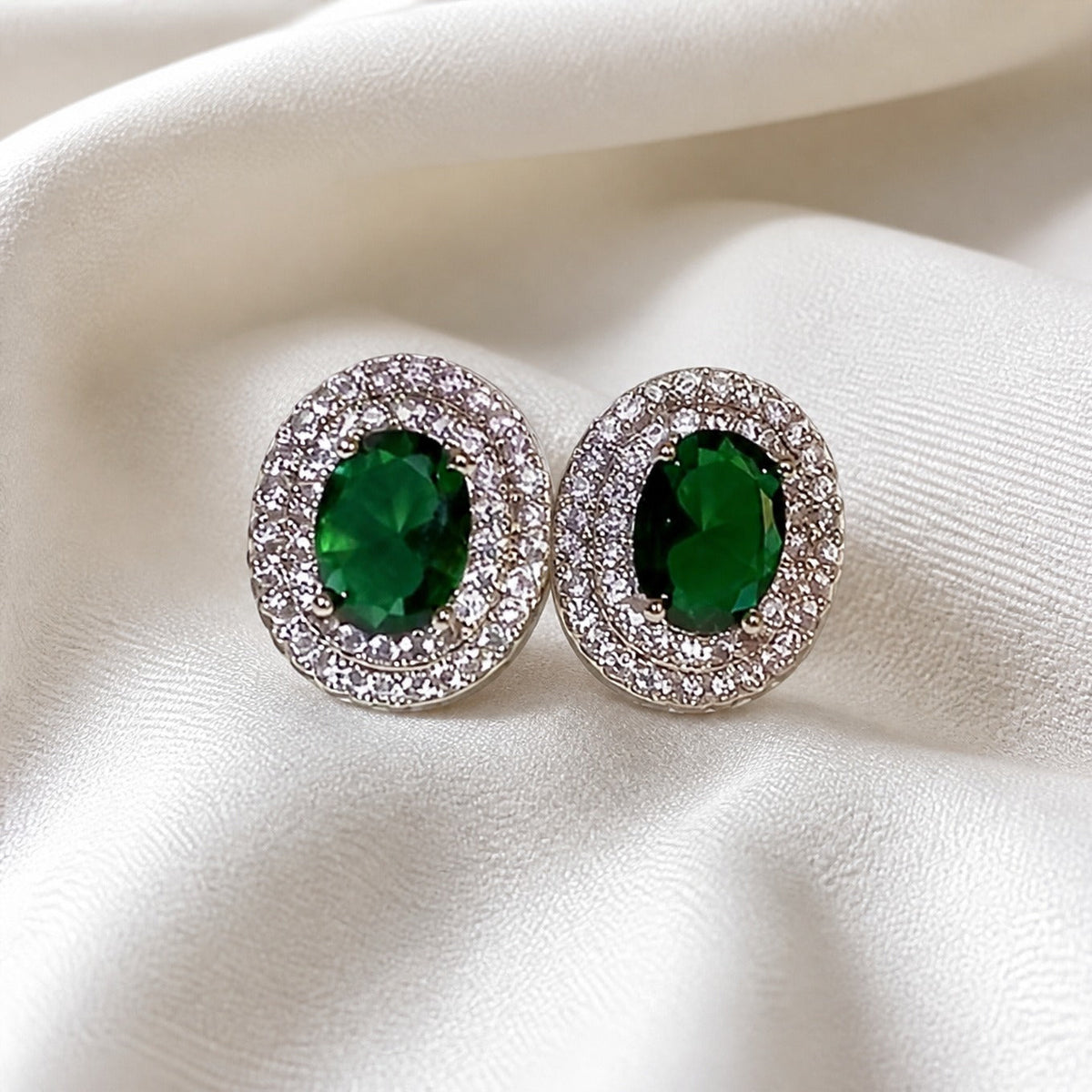 Layered Oval Statement Earrings