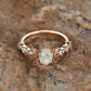 Opal Crescent Moon Ring | Rose Gold
