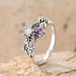 Vintage Amethyst Moonstone Floral  Ring
