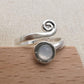 Silver Spiral Moonstone Ring