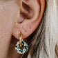 Stone Donut Hoop Earrings