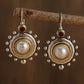 Bohemian Pearl Sunburst Drop Earrings
