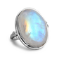 Silver Rainbow Moonstone Ring