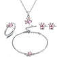 Paw Set 4 Pieces with Zirconia Heart