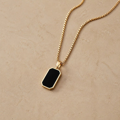 Lustrous Black Stone Necklace
