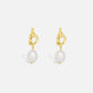 Elegant Pearl Knot Gold Earrings