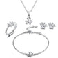 Paw Set 4 Pieces with Zirconia Heart