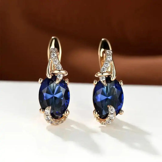 Royal Midnight Gold Drop Earrings