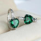 Emerald Heart Drop Earrings