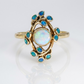 Vintage Opal Flower Ring