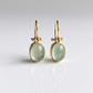 Green Drop Gold Earrings
