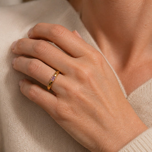 Hot Square Colorful Zircon Ring