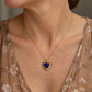 Double Heart Sapphire Pendant Necklace