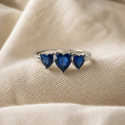 Heart-Shaped Zirconia Silver Ring