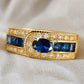 Royal Golden Signet Sapphire Ring