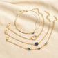 Sapphire Golden Hearts Bracelet Set