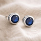 Sapphire Bezel Stud Earrings