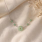 Jade Donut Pendant Bead Necklace