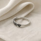 Onyx Heart Halo Ring