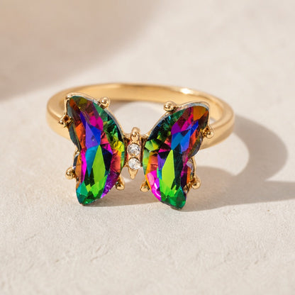 Mystic Rainbow Butterfly Ring