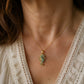 Gold Seahorse Turquoise Pendant Necklace