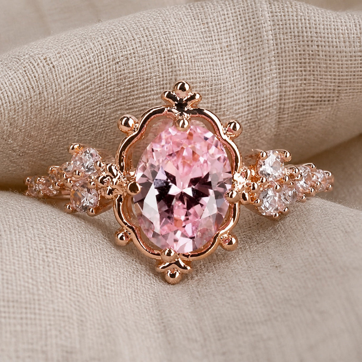 Timeless Oval Halo Ring