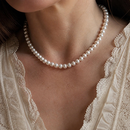 Classic White Pearl Necklace