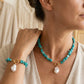 Boho Chip Bead Pearl Pendant Set