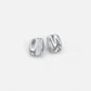 Radiant Rectangular Silver Stud Earrings
