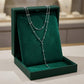 Gold Double Layered Long Tassel Beads Necklace