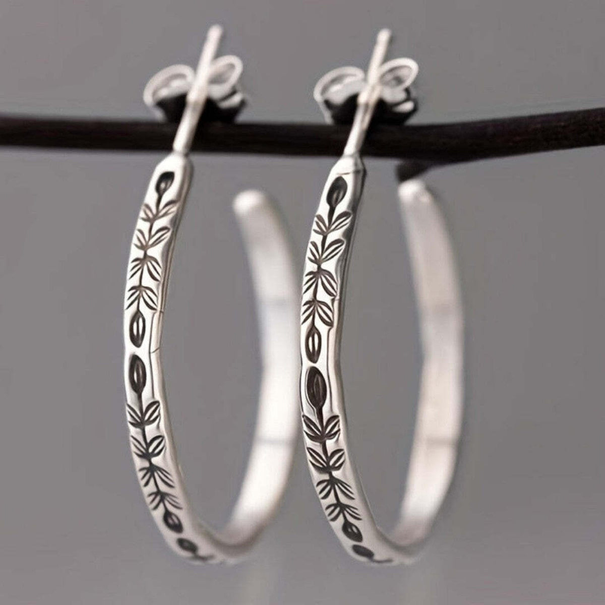 Sleek Silvery Hoop Earrings