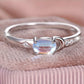 Moonstone Crescent Silver Ring