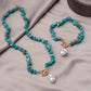 Boho Chip Bead Pearl Pendant Set