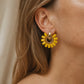Sophisticated Yellow Beaded Earrings