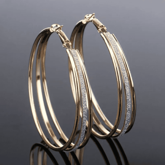 Retro Gold Hoop Earrings