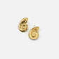 Modernist Gold Seashell Studs