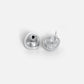 Polished Silver Oval Earrings