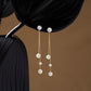 Pearl Chain Trio Drop Earrings