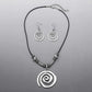 Silver Spiral Design Necklace and Earring Set