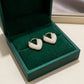 Heart Huggie Earrings with Beadwork