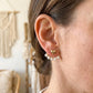 Heart Studs with Pearl Ear Jacket